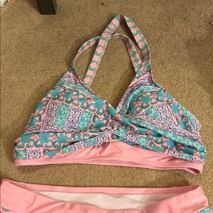 Colorful Patterned two piece bathing suit